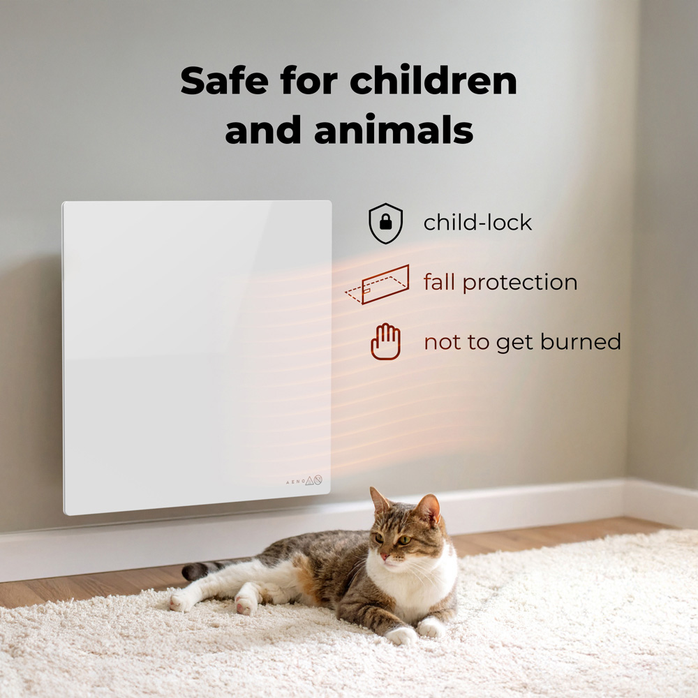 Aeno Premium Eco Smart White Quadro Wall Heater Image 7