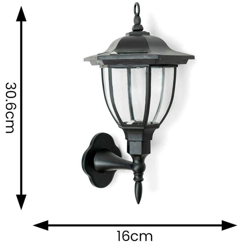 ValueLights Mayfair Set of 2 Black Outdoor Solar Wall Fence Lights Image 6