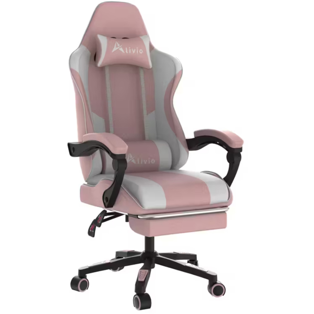 Alivio Pink Ergonomic Massage Gaming Chair Image 2