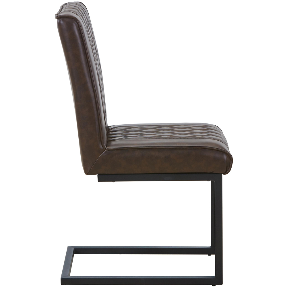 Portland Lennox Vintage Brown Cantilever Dining Chair Image 3