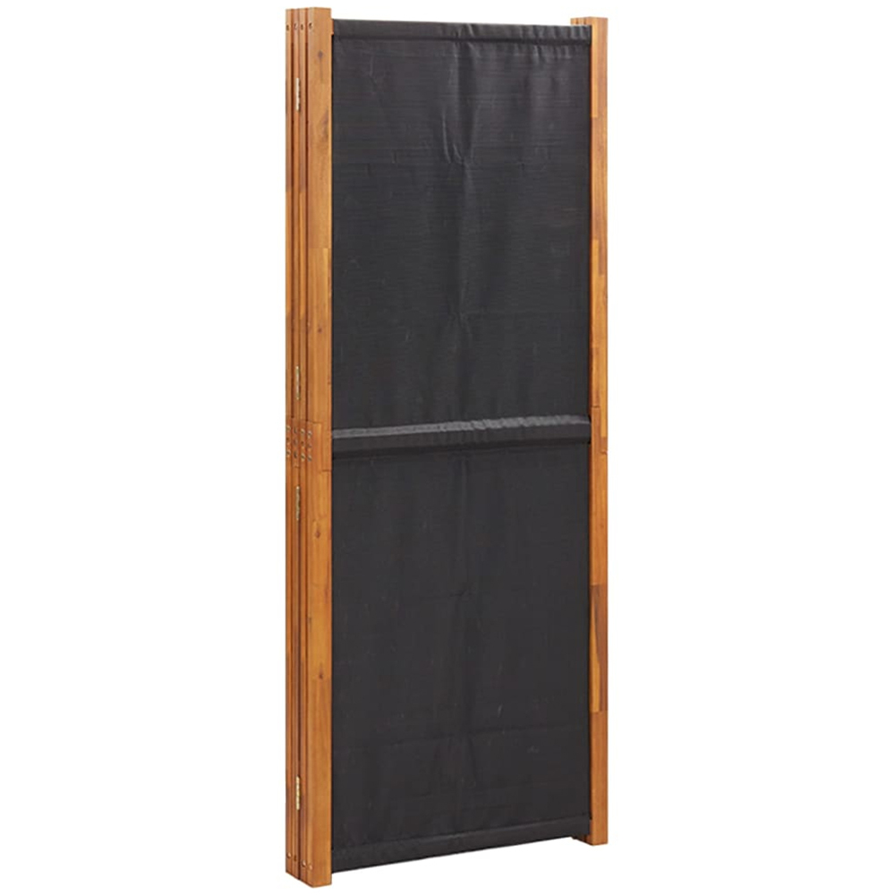 vidaXL Black Wooden 5 Panel Room Divider 350 x 180cm Image 4