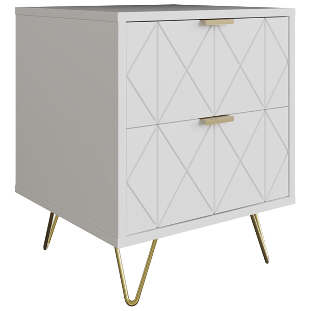 GFW Alora 2 Drawer White Bedside Table Set of 2 Image 5