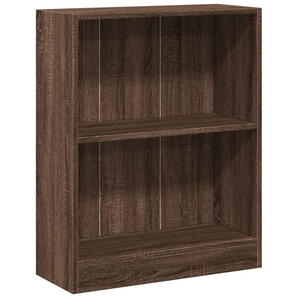 vidaXL 2 Shelf Brown Oak Bookcase Image 2