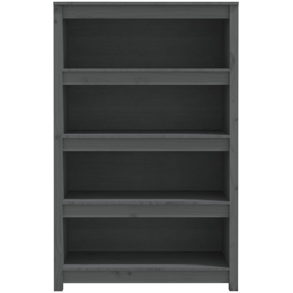 vidaXL 4 Shelf Grey Solid Pine Wood Bookcase Image 3