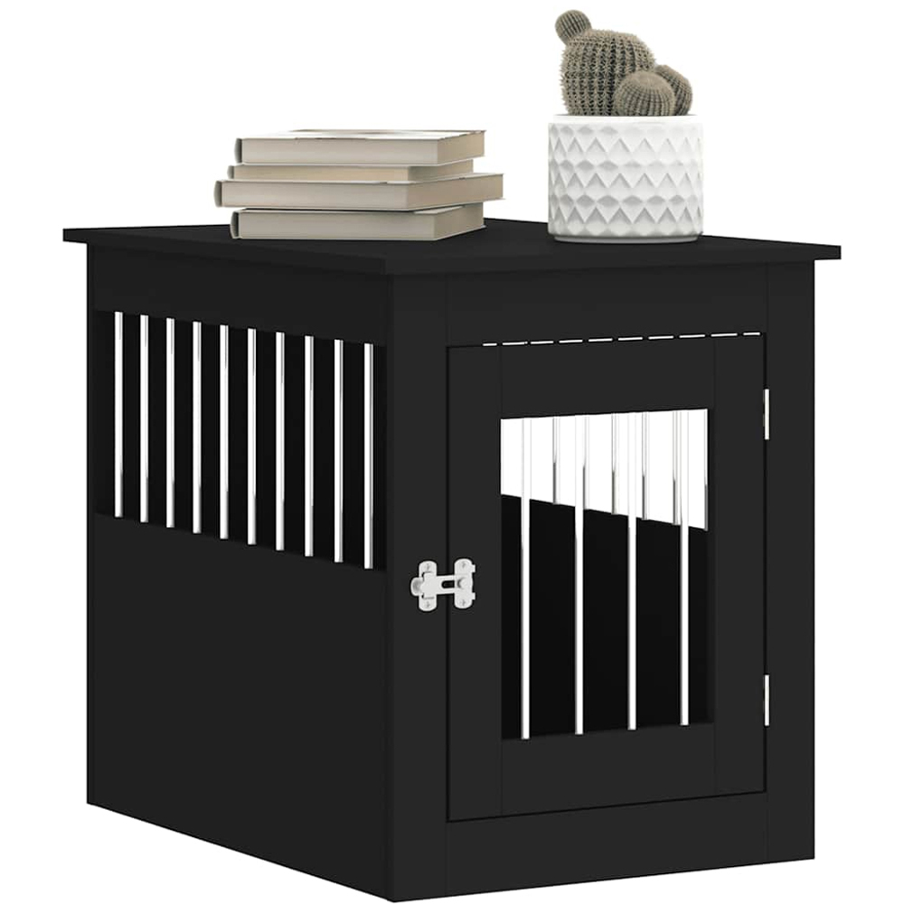 vidaXL Black Engineered Wood Dog Crate Furniture 55 x 75 x 65cm Image 3