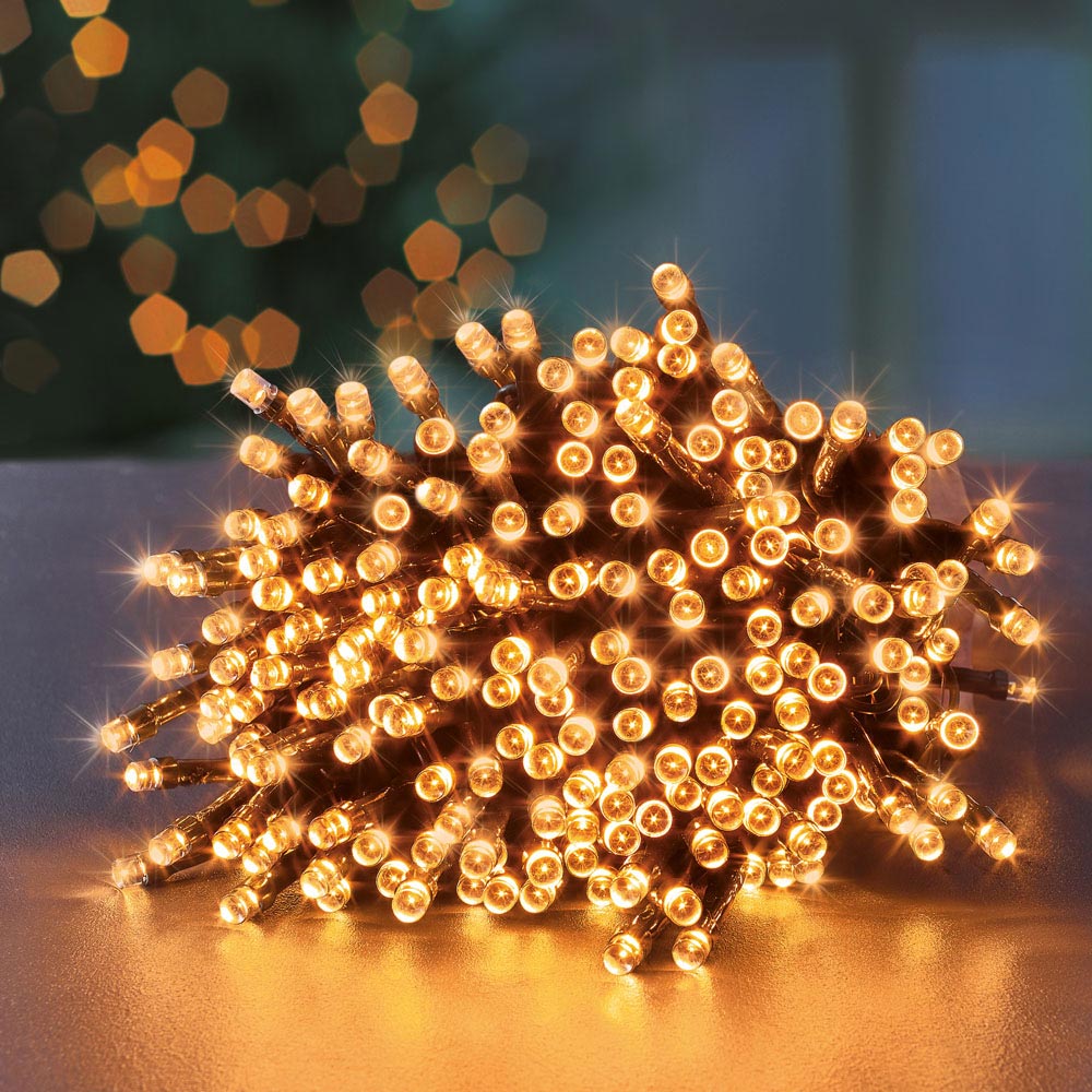 Premier Supabrights 480 Multi-Action LED Vintage Gold Christmas String Lights Image 2