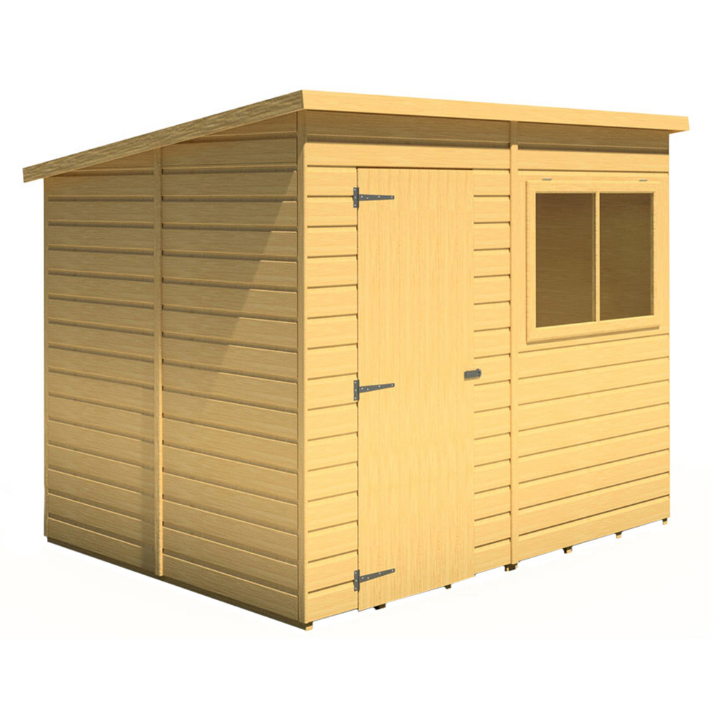 Shire 8 x 6ft Pent Wooden Shiplap Shed Image 1