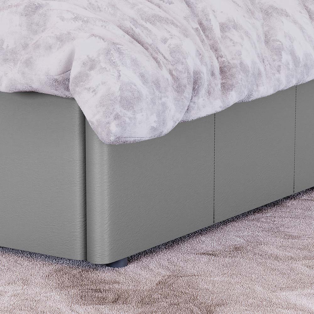 Vida Designs Lisbon Small Double Grey Ottoman Faux Leather Bed Frame Image 4