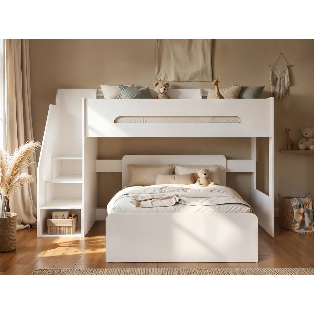 Flair Stepaside Triple Sleeper White L Shaped Bunk Bed Image 7