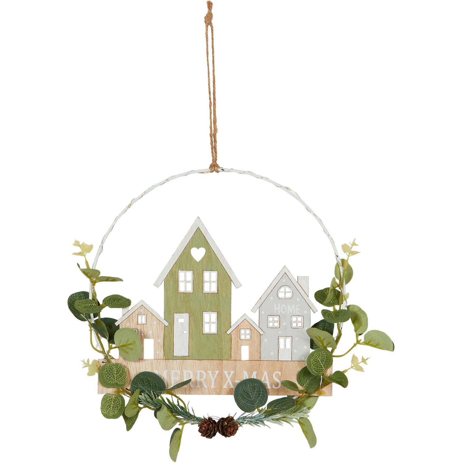 LED Merry Christmas House Scene Hanger Image 1