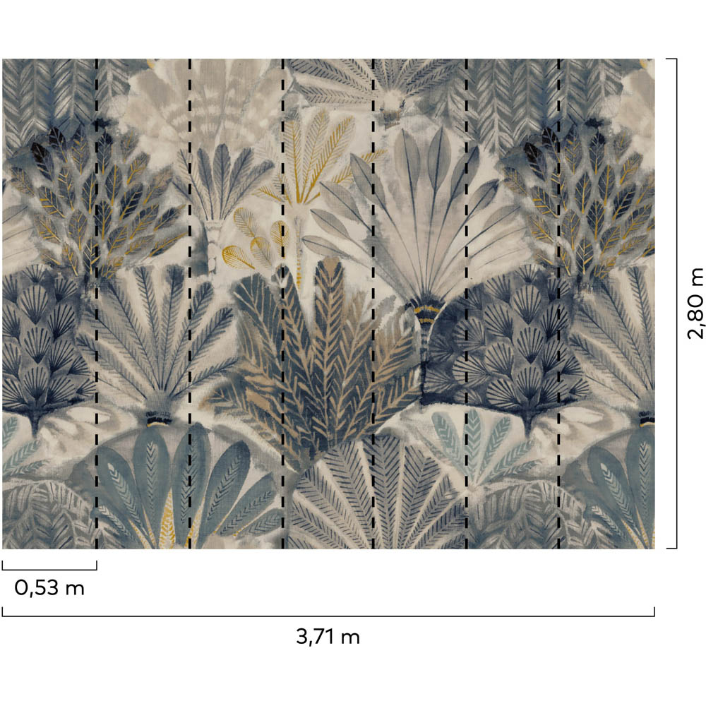 Grandeco Painted Digital Feather 7 Lane Wall Mural Image 4