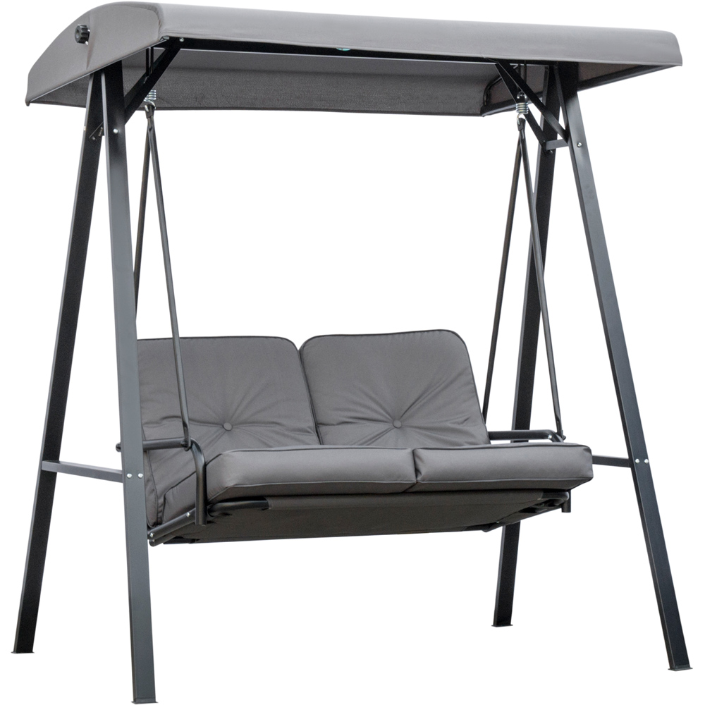 Outsunny 2 Seater Grey Swing Chair with Canopy Image 2