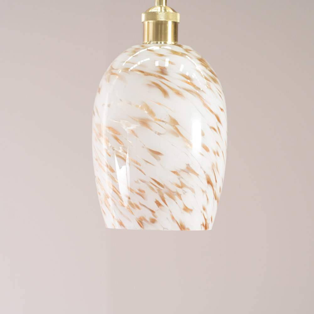 ValueLights India White Gold Confetti Glass Pendant Shade Image 3