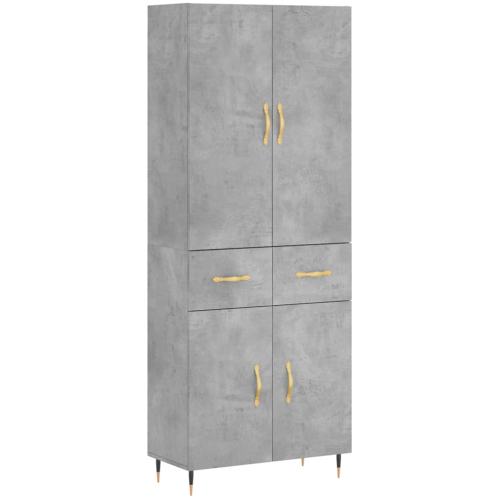vidaXL 4 Door 2 Drawer Concrete Grey Highboard Image 2