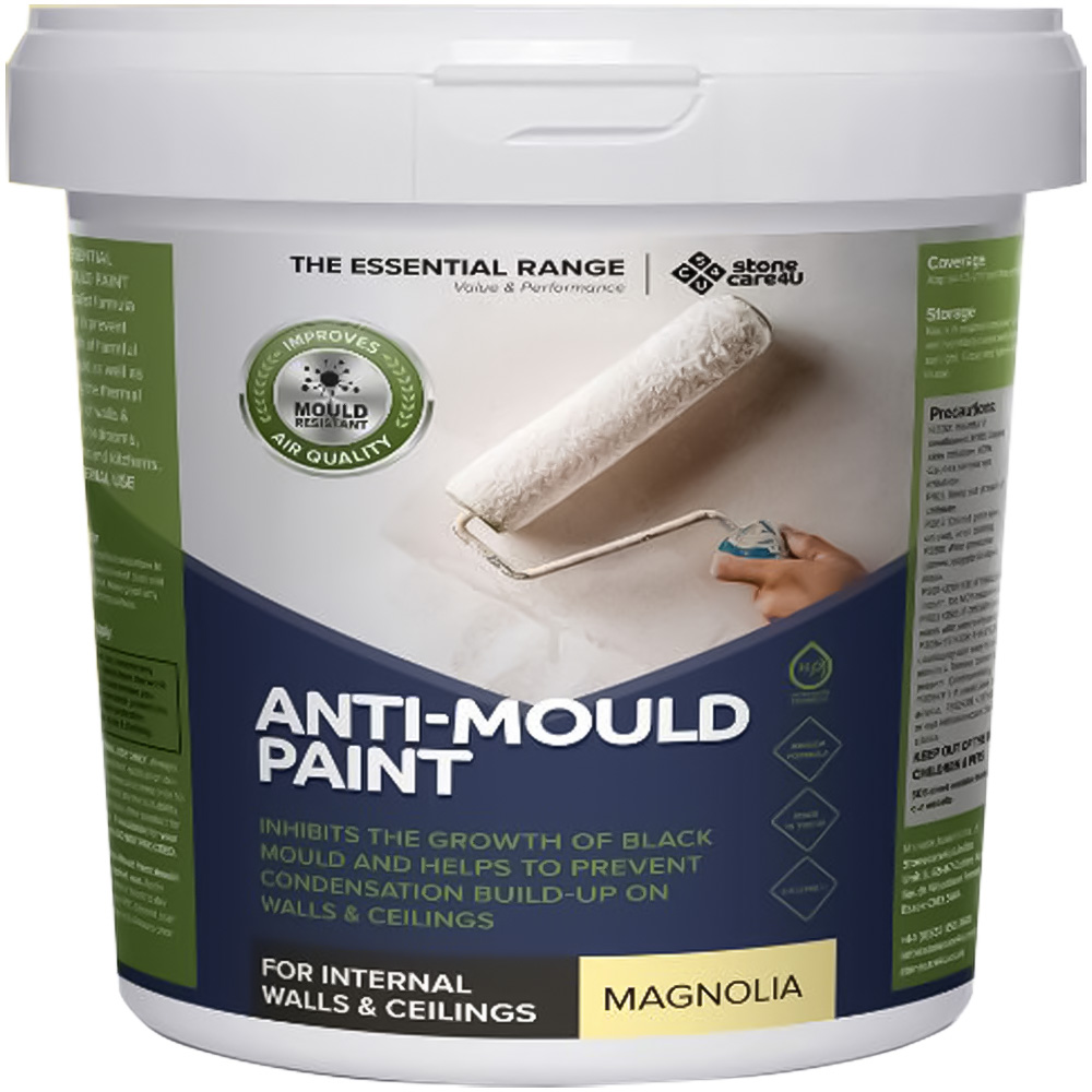 StoneCare4U Essential Walls & Ceilings Magnolia Matt Anti Mould Paint 2.5L Image 2