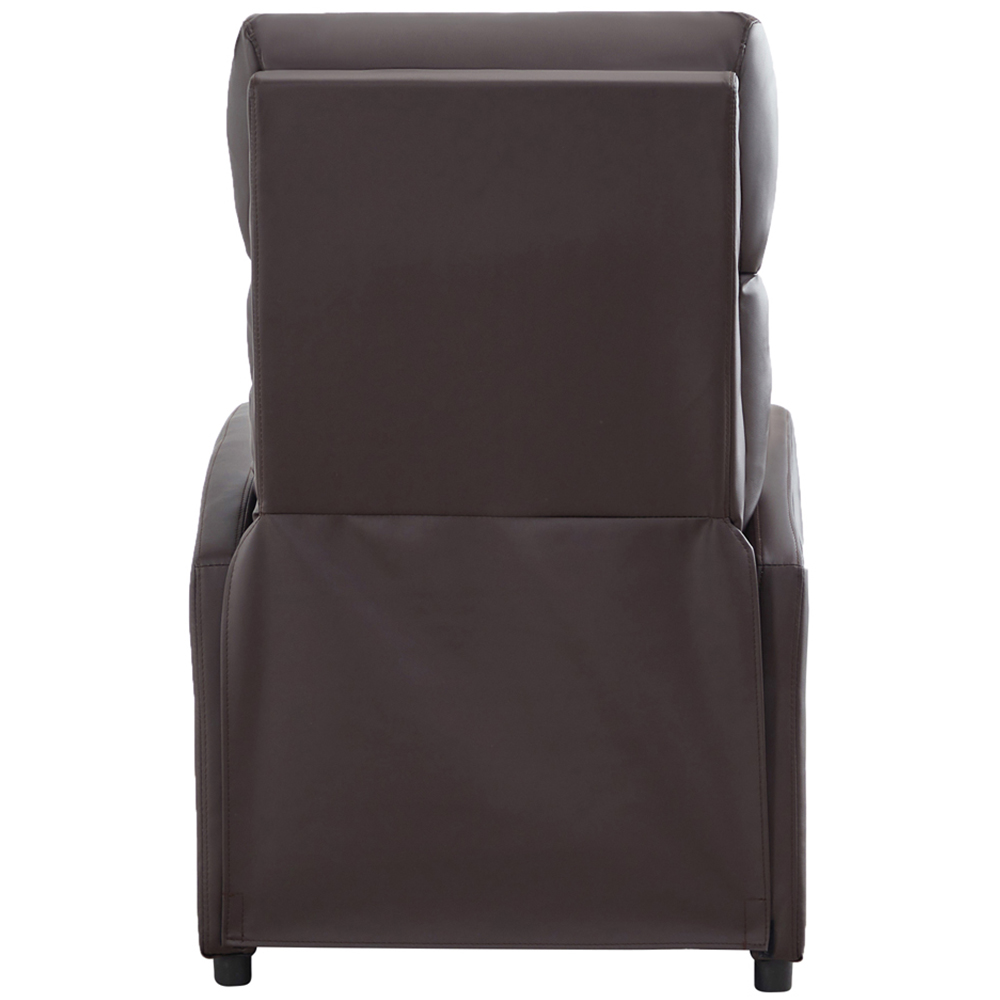 wilko Faux Leather Brown Recliner Pushback Adjustable Arm chair Image 3