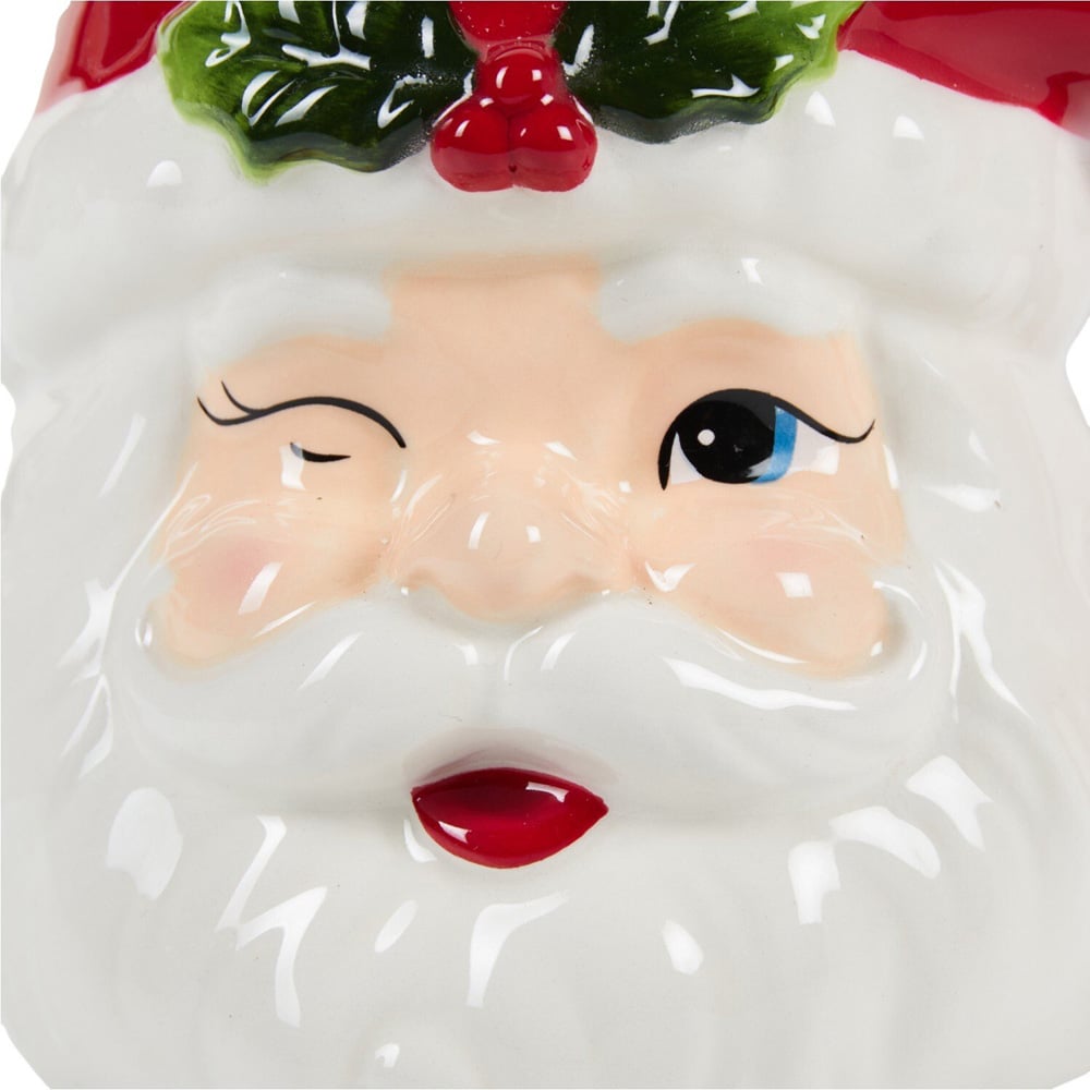 Winking Santa Mug Red and White Image 4