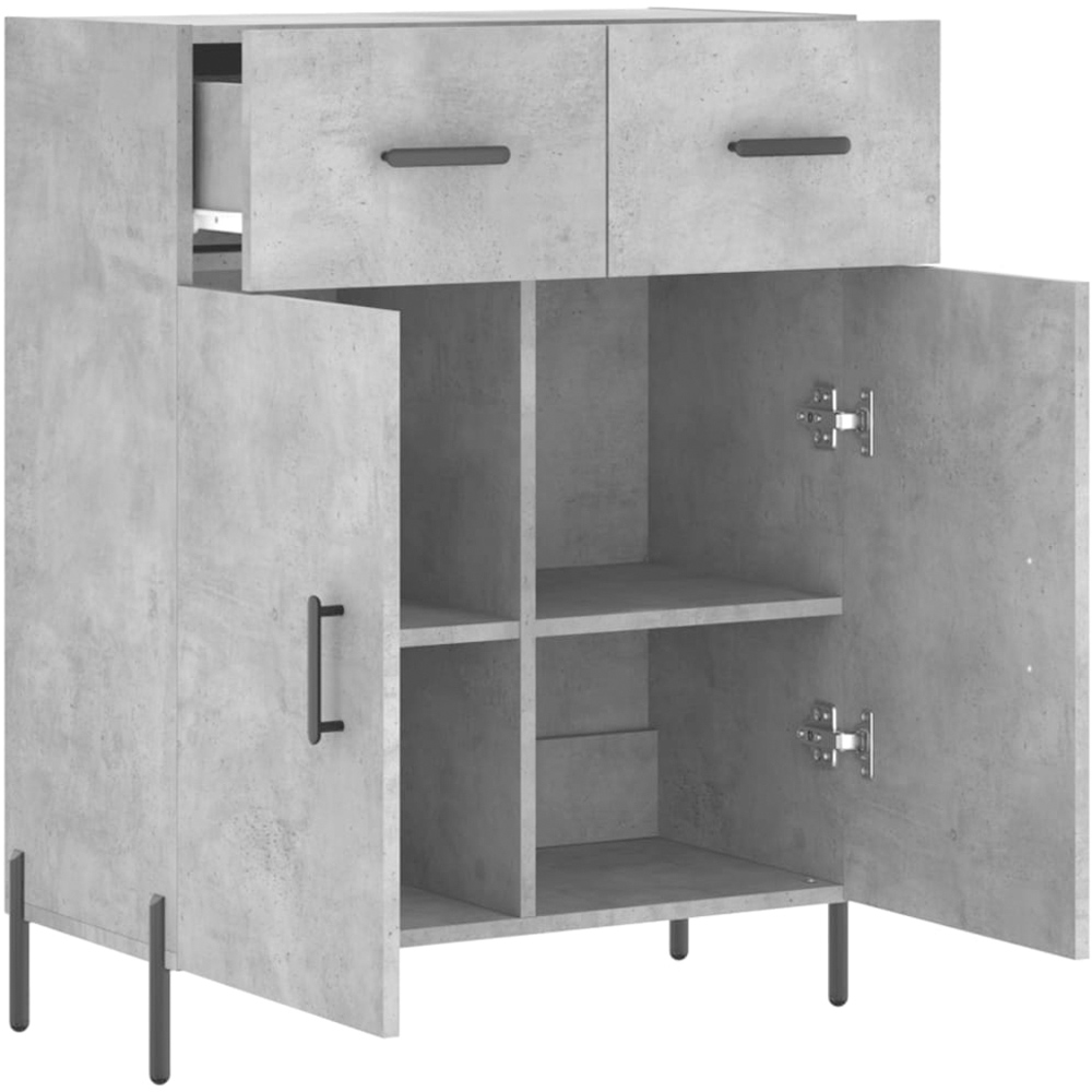 vidaXL 2 Door 2 Drawer Concrete Grey Wooden Sideboard Image 5