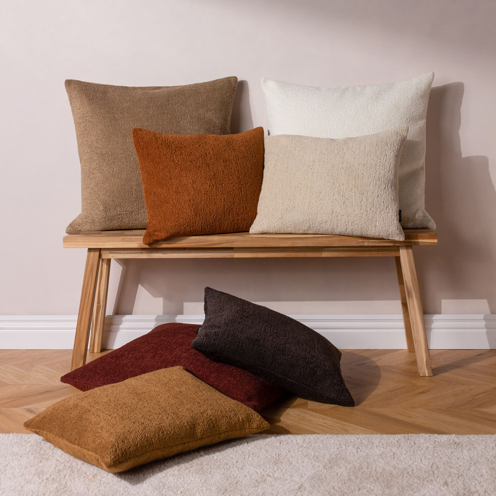 Paoletti Nellim Rust Square Boucle Cushion Image 5