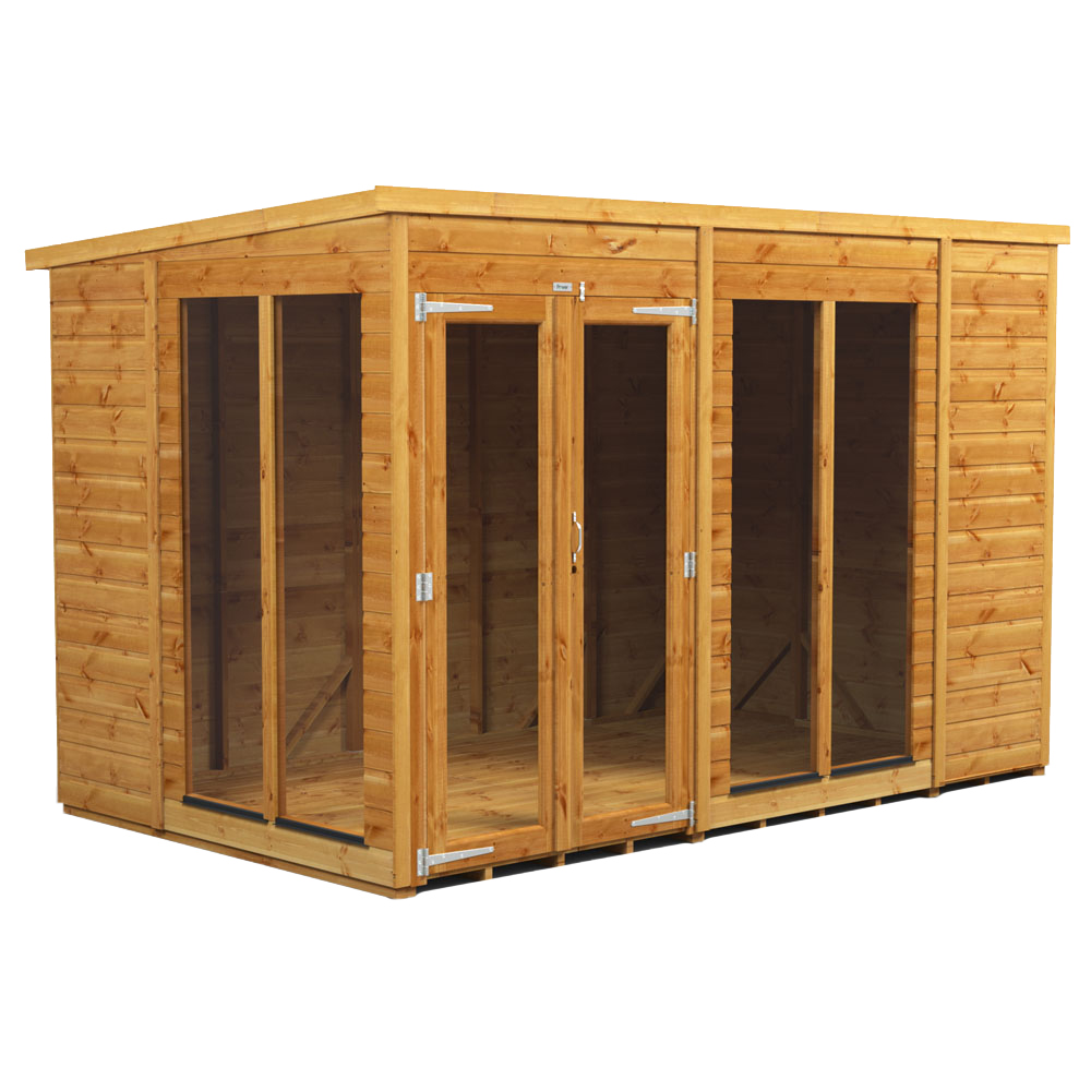 Power Sheds 10 x 6ft Double Door Pent Traditional Summerhouse Image 1