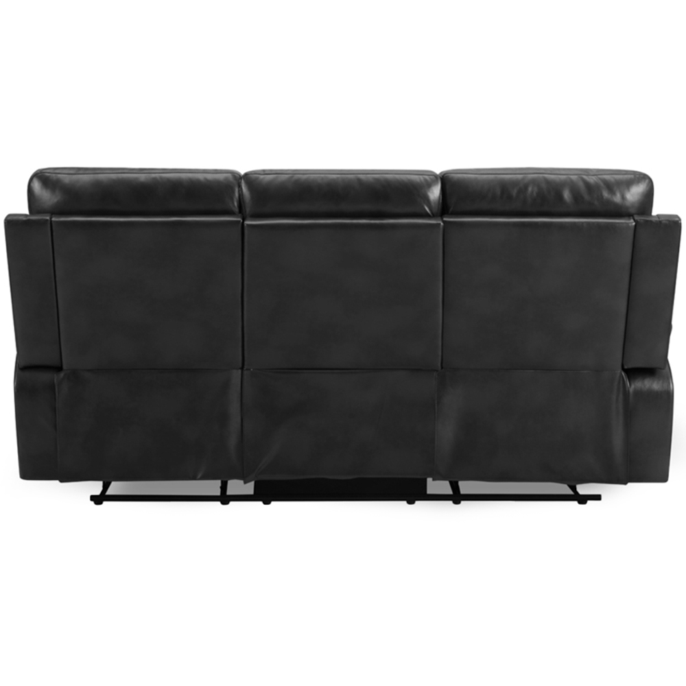 Home Detail Carson 3 Seater Black Faux Leather Manual Recliner Sofa Image 4