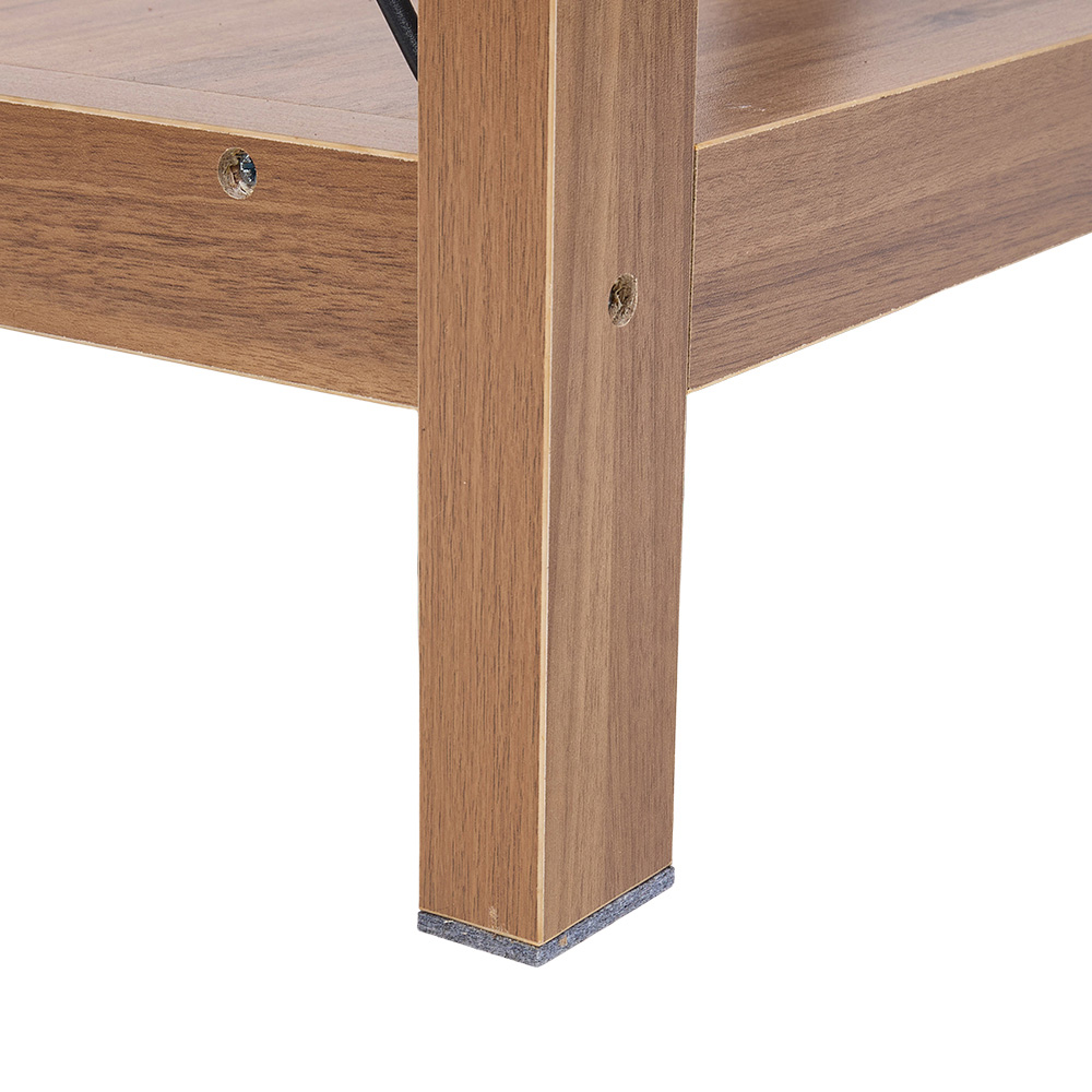 Living and Home Single Shelf Wood-Coloured Side Table Image 8