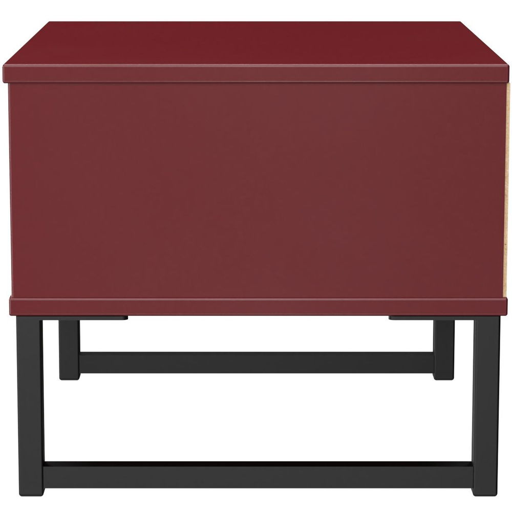 Crowndale Hong Kong Single Drawer Red Matt Side Table Ready Assembled Image 4