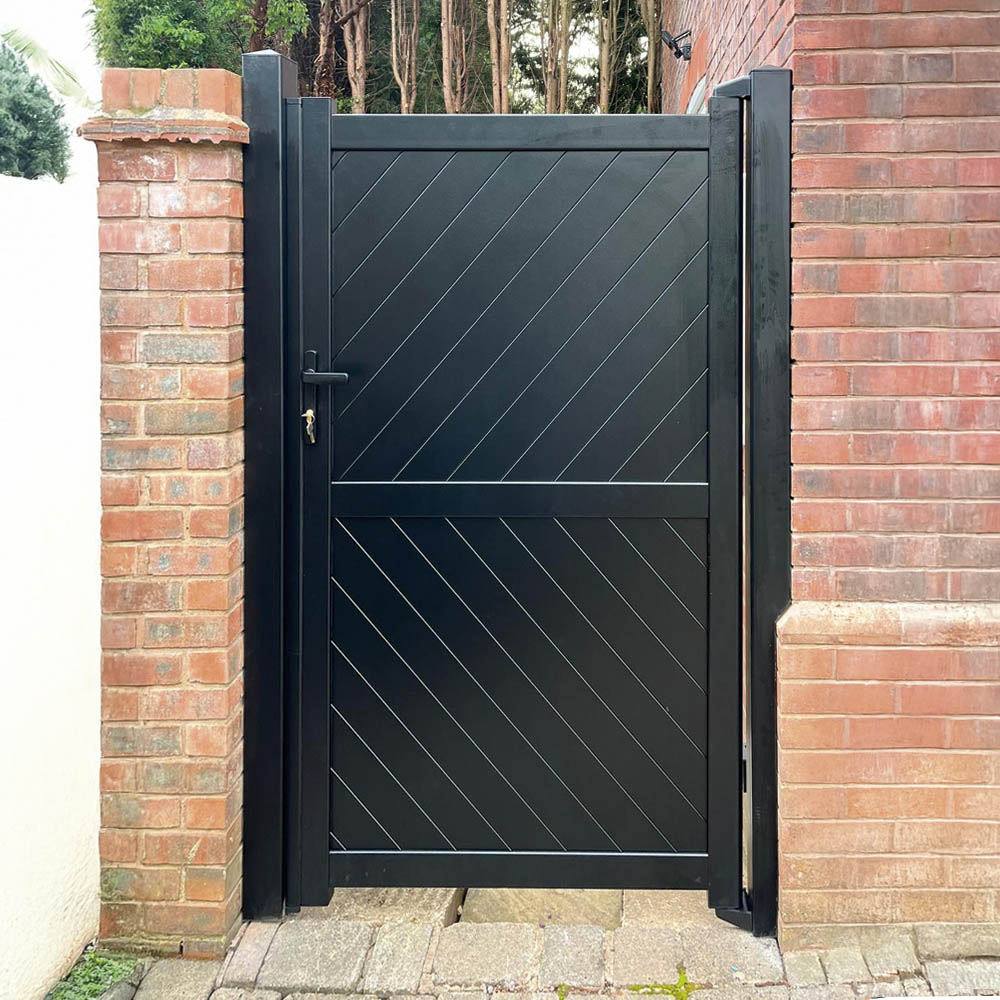 Readymade Gates Black Aluminium Diagonal Infill Pedestrian Gate 2000 x 1200mm Image 2