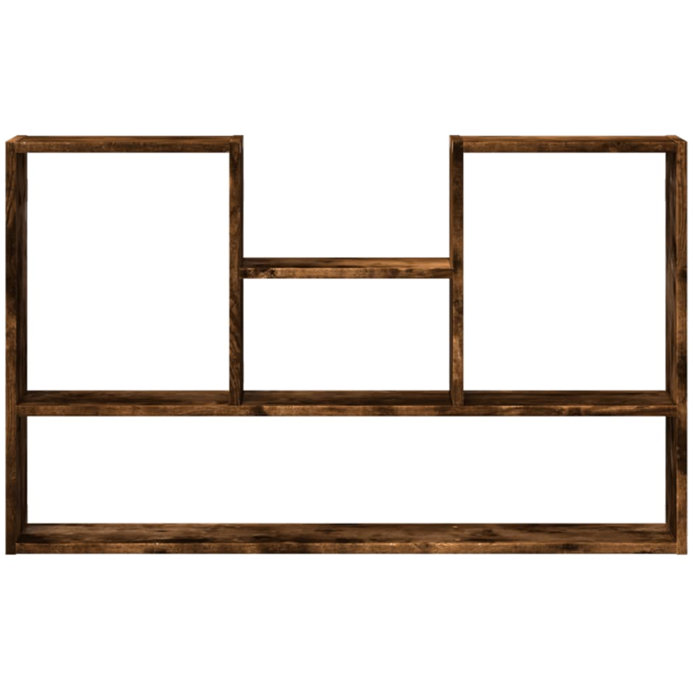 vidaXL 5 Shelf Smoked Oak Floating Wall Shelf Image 3
