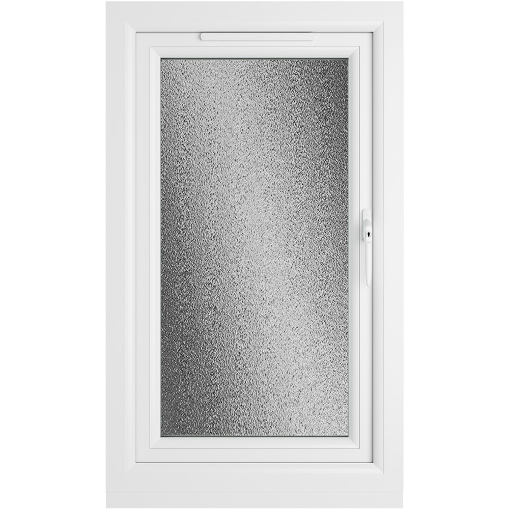Crystal uPVC Triple Glazed Window Right Hand Side Hung White Obscure Glass 610x1115mm Image 2