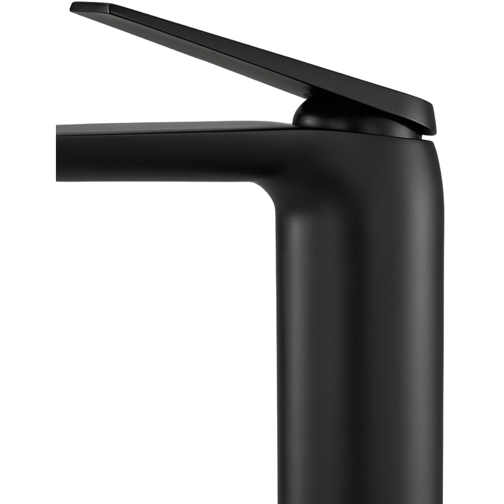 Living and Home Black Metal Single Lever Tall Basin Mixer Tap Image 5