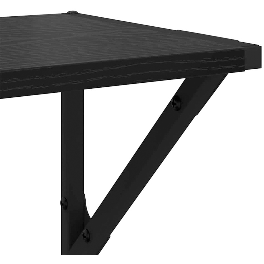 vidaXL 60 x 25cm Black Oak Wall Shelf Set of 2 Image 8