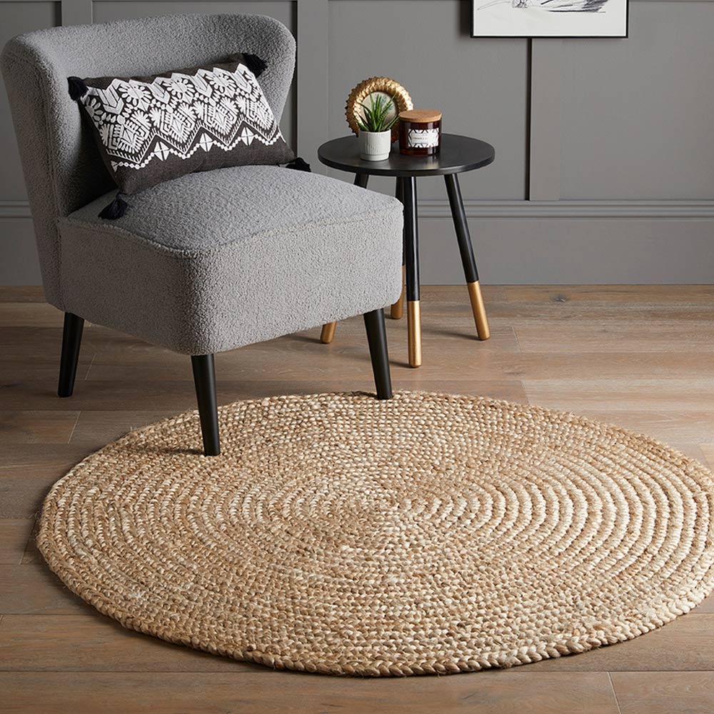 Esselle Home Heaton Natural Jute Rug DIa 90cm Image 2