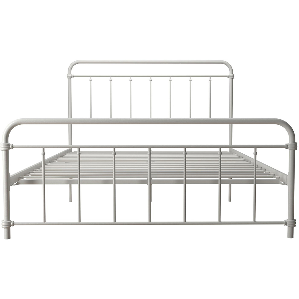 Dorel Wallace King Size White Metal Bed Frame Image 3