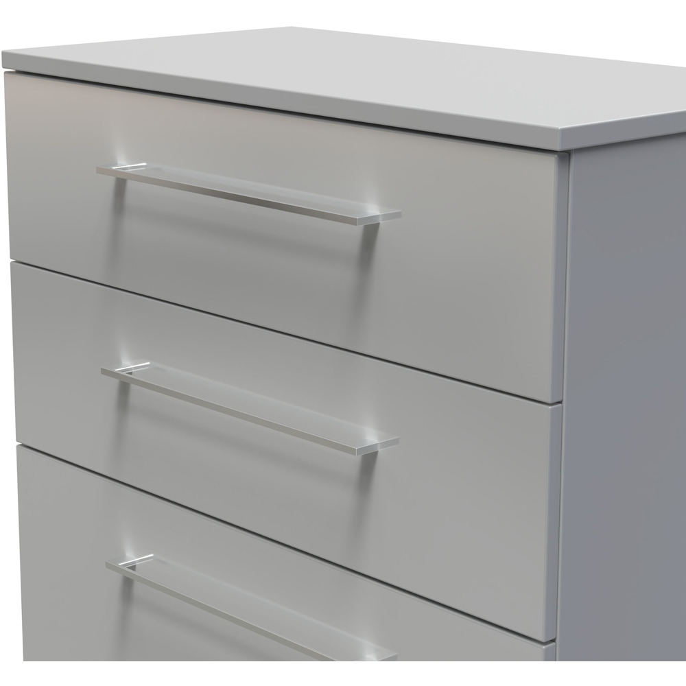 Crowndale Worcester 4 Drawer Uniform Gloss and Dusk Grey Chest of Drawers Ready Assembled Image 5