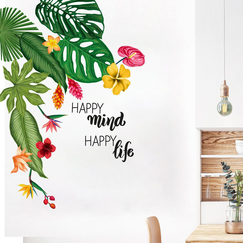 Walplus Flower Theme Tropical Summer Vibes Self Adhesive Wall Stickers Image 2
