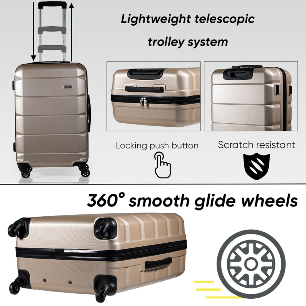 A2B Exodus 26 inch Champagne Hard Shell Hold Suitcase Image 3