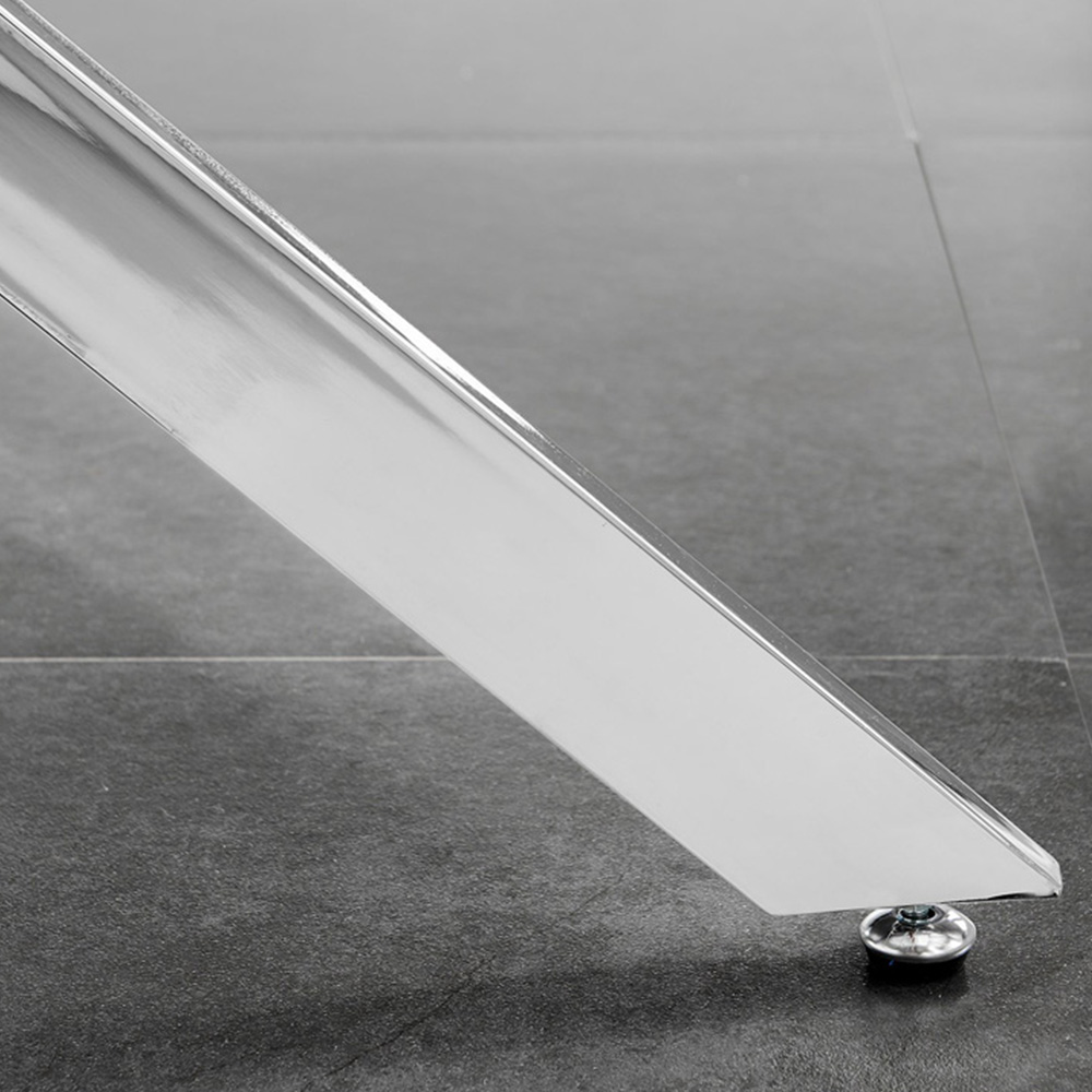 Furniturebox Arona Cesano 6 Seater Round Dining Set Blue and Chrome Image 6