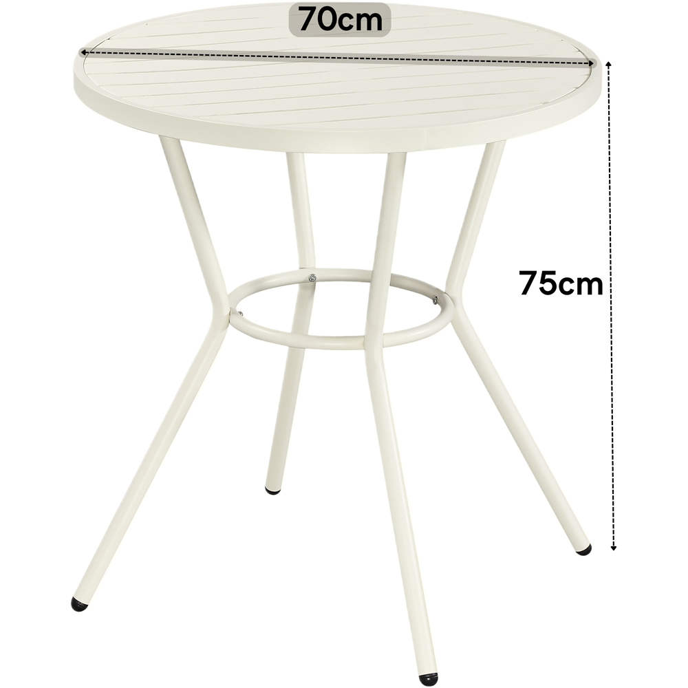 Core Products 2 Seater White Round Plastic Garden Bistro Table Image 7