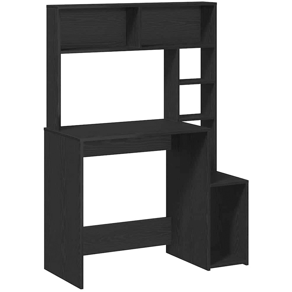 vidaXL 6 Shelf Study Desk Black Image 2