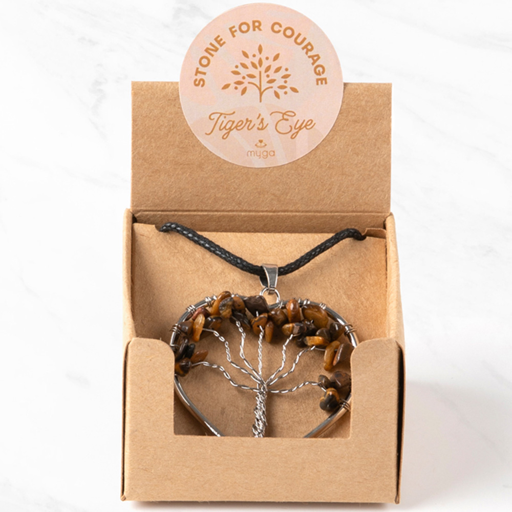 Myga Tiger Eye Tree of Life Pendant Image 4