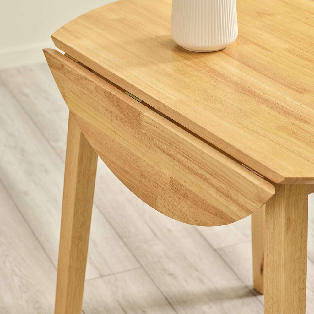 Julian Bowen Coast 4 Seater Oak Effect Round Drop Leaf Dining Table Image 5
