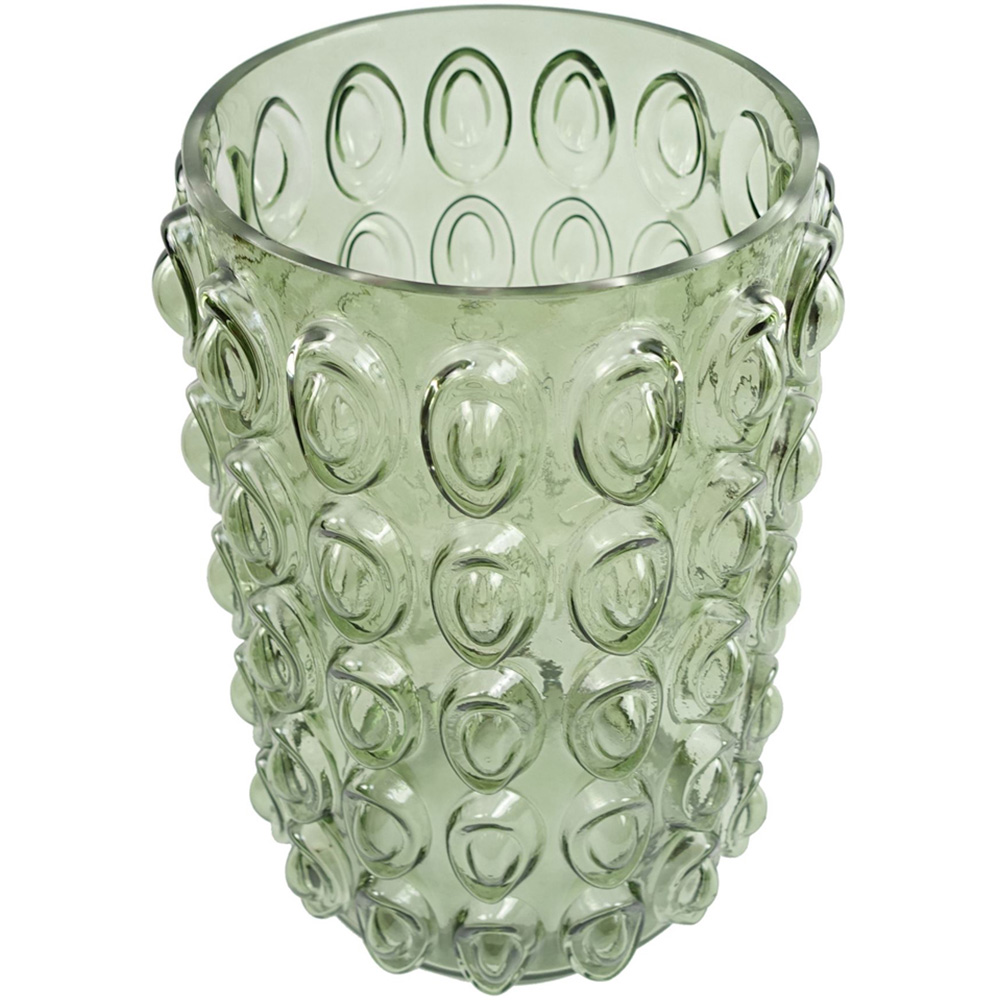 Leaf Green Retro Bubble Glass Vase 30cm Image 2