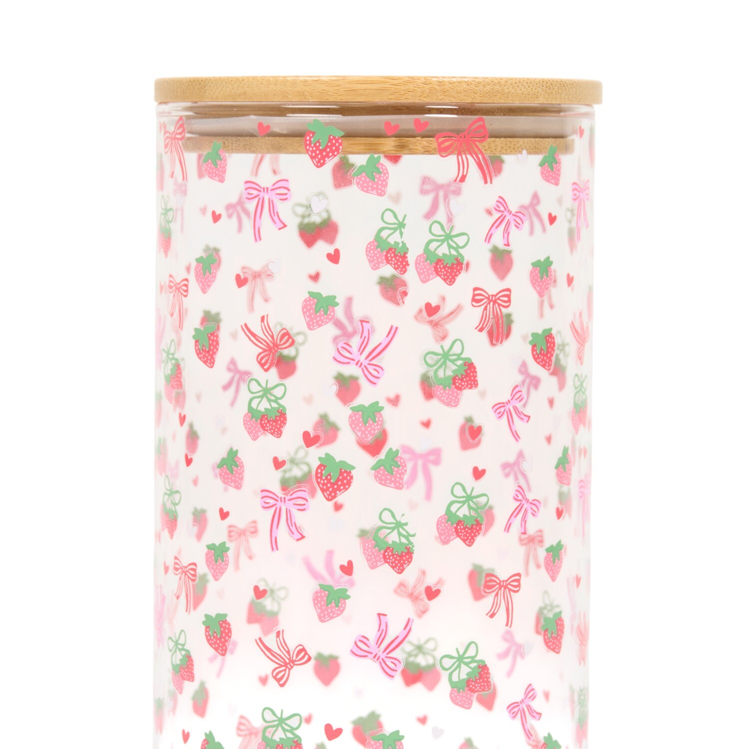 Berry Sweet Glass Jar with Bamboo Lid Clear Image 3
