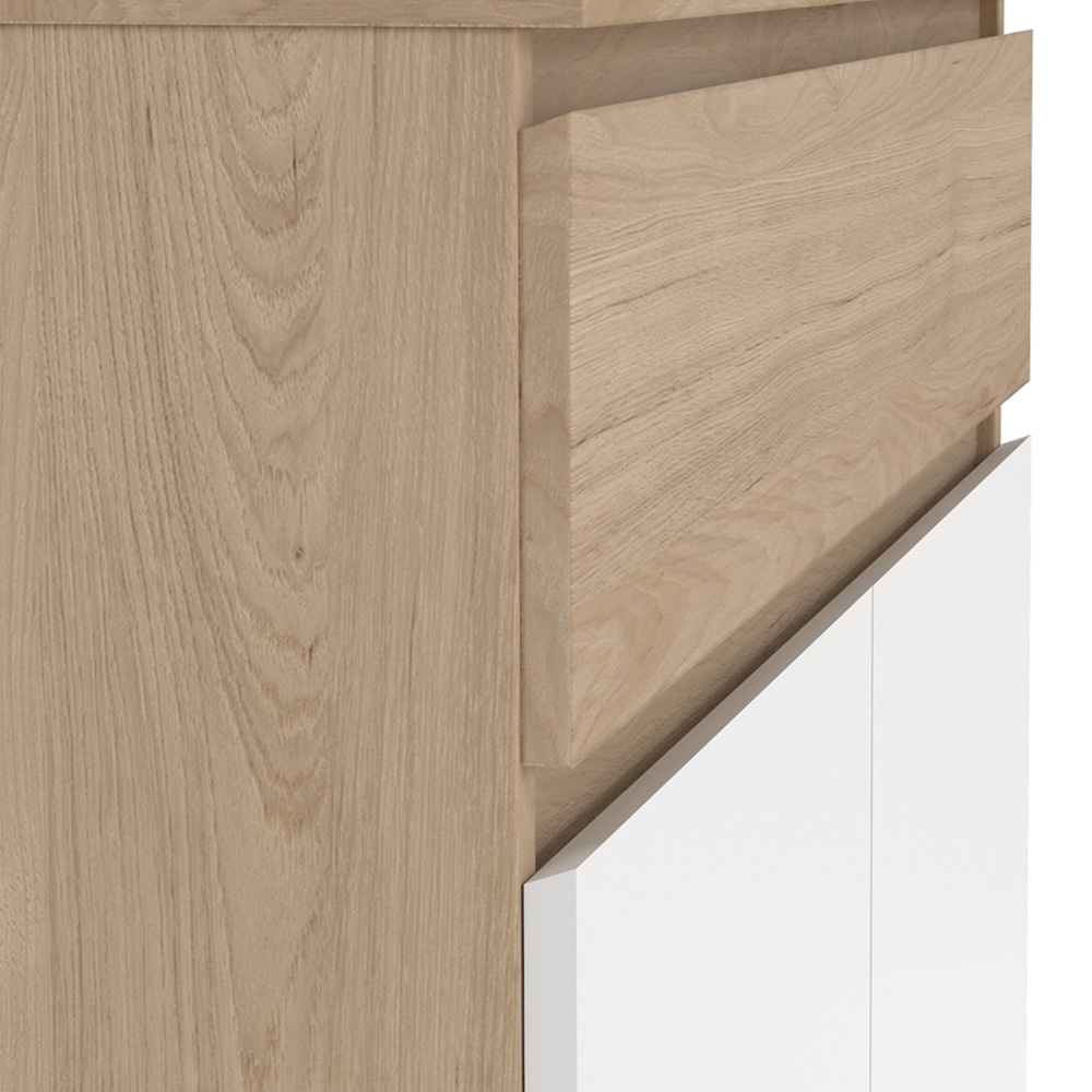 Florence 2 Door Single Drawer Jackson Hickory Oak and White Shoe Cabinet Image 5