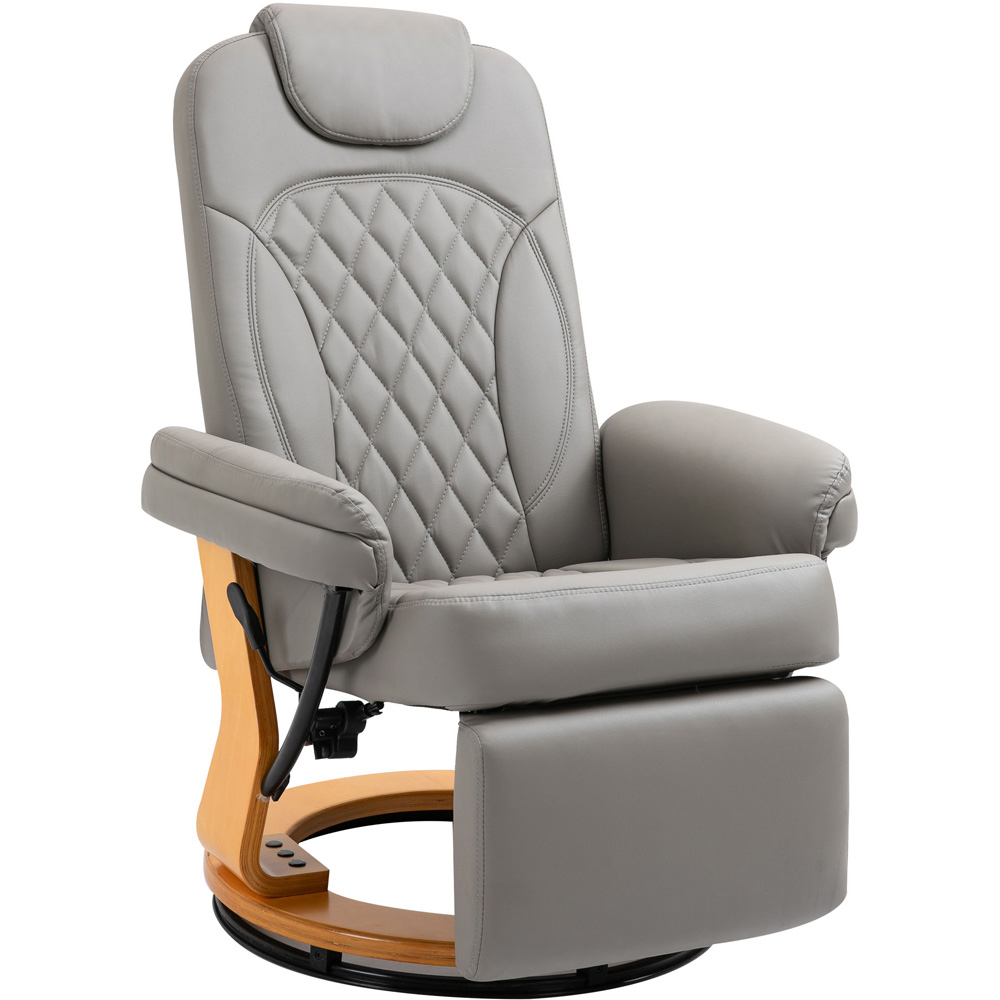 Portland Grey PU Leather Swivel Recliner Chair Image 2