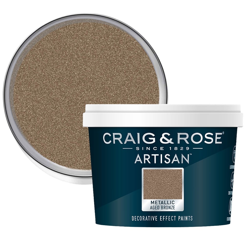 Craig & Rose Artisan Feature Wall Aged Bronze Metallic Effect Paint 250ml Image 1
