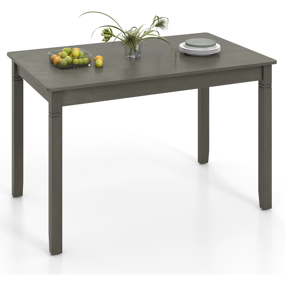 Costway 4 Seater Wooden Rectangular Dining Table Grey Image 2