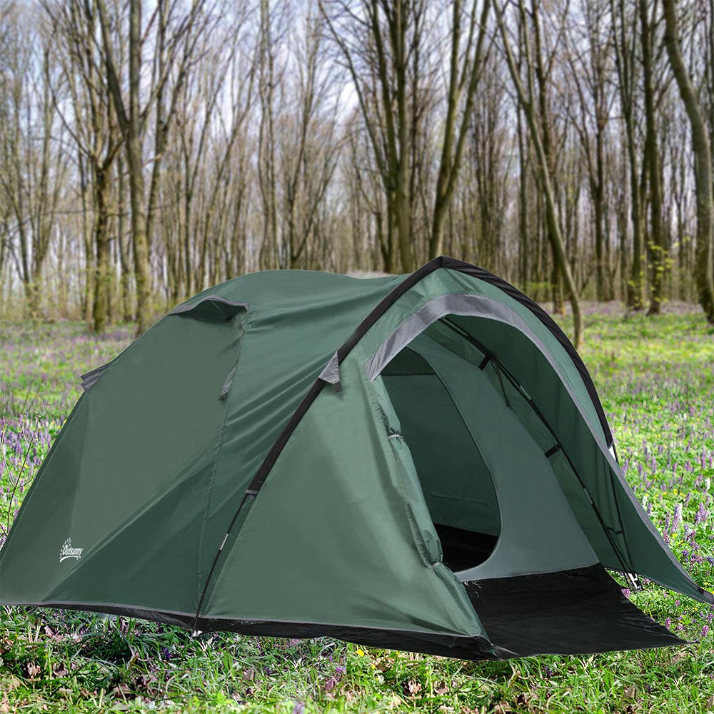 Outsunny 3-4 Person Dome Tent Green Image 2