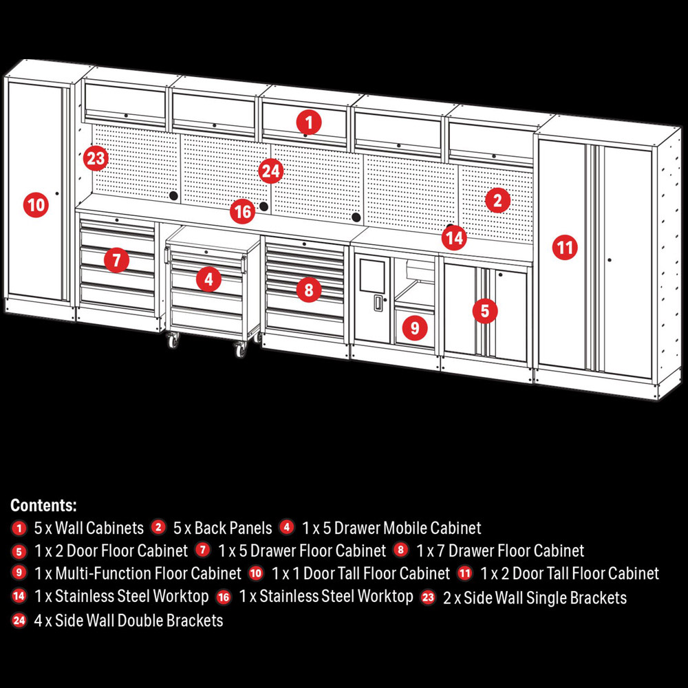 BUNKER 25 Piece Modular Storage with Stainless Steel Worktop Image 5